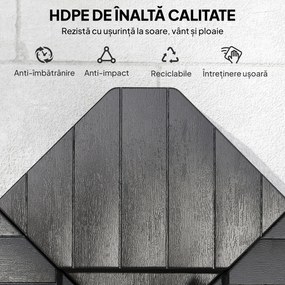 Outsunny Set de 4 Greutăţi pentru Umbrelă din HDPE cu Efect de Lemn, 80x80x13 cm, Negru | Aosom Romania
