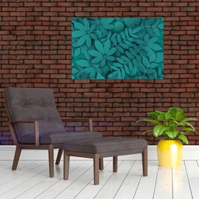 Tablou - Frunze turcoaz (90x60 cm)