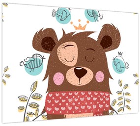 Tablou - Ursulețul cu păsărele (70x50 cm)