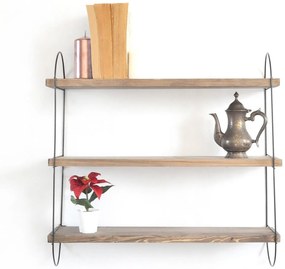 Raft decorativ de perete Duvelo 4 (Nuc + negru) . Promo -6%. 1093668