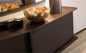 Bufet lemn masiv Maura Negru, 230 × 83 × 58 cm - Lemn