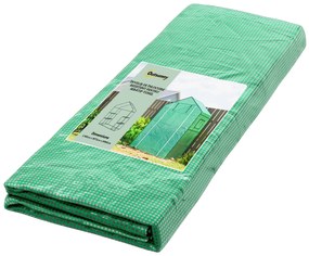 Outsunny Husa de Rezerva PE pentru Sera Tunel 143x70x190cm cu Usa Rulabila Ferestre Plasa Verde | Aosom Romania