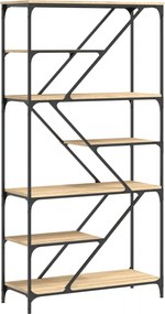 vidaXL Raft de cărți stejar sonoma 91x36x176 cm lemn prelucrat și oțel