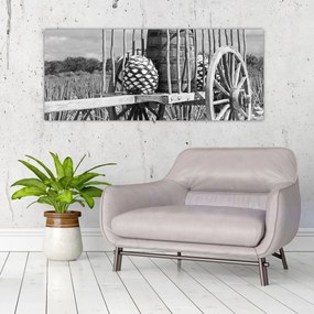 Tablou - Remorcă,alb-negru (120x50 cm)