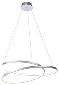 Lampă suspendată de design argintiu 72 cm cu LED reglabil - Rowan