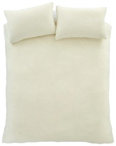 Lenjerie de pat crem din țesătură bouclé pentru pat dublu 200x200 cm Cosy – Catherine Lansfield