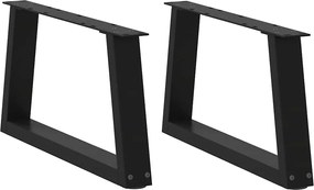 vidaXL Picioare pentru măsuță de cafea în formă de V, 2 buc., negru, 70x(30-31,3) cm, oțel