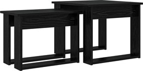 vidaXL Set de măsuțe de cafea 2 pcs Stejar Negru Lemn compozit