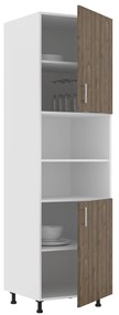 Corp haaus Karo, 2 Usi, cu spatiu cuptor, Stejar Bronz/Alb, 60 x 57 x 210 cm