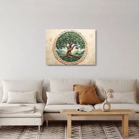 Tablou pe sticlă – Arborele vieții împletit (70x50 cm)