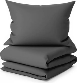 Lenjerie de pat din bumbac LUX gri inchis cu buzunar hotelier Dimensiune lenjerie de pat: 70 x 90 cm | 140 x 200 cm