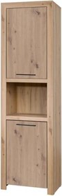 Dulap JANEZ – 58x40x200 cm – Stejar Artisan / Negru