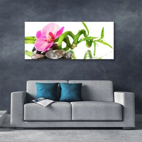 Tablou pe panza canvas Flori Floral Roz Verde Gri Alb