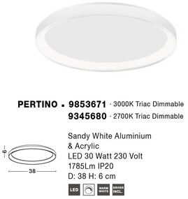 Plafoniera LED dimabila design circular PERTINO D-38cm