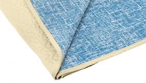Cuvertura matlasata cu 2 fete Alcam, microfibra, 210x220 cm, Blue Jeans