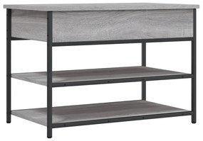 839031 vidaXL Bancă de pantofi, gri sonoma, 70x42,5x50 cm, lemn prelucrat