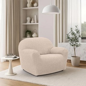 Huse super elastice RUBINIA smântânii fotoliu (l. 70 - 110 cm)