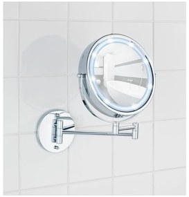 Oglindă cosmetică (5x) cu led/de mărire ø 17,5 cm Power-Loc Lumi – Wenko