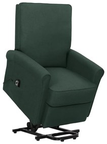 Fotoliu rabatabil cu ridicare, verde închis, textil