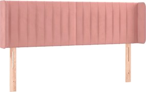 vidaXL Tăblie de pat cu aripioare roz 147x16x78/88 cm catifea