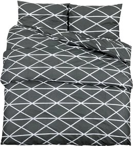vidaXL Set cu husă de pilotă, gri, 155x220 cm, bumbac