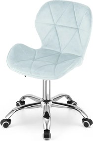 Set pentru birou ZARIMO masa 80x40 cm, neagra + fotoliu AVOLA VELVET, albastru deschis