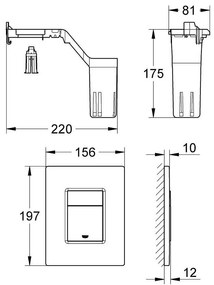 Grohe Skate Cosmopolitan Fresh Set clapeta de actionare dual-flush