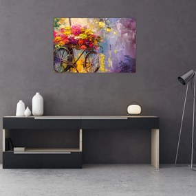 Tablou - Roată cu flori (90x60 cm)