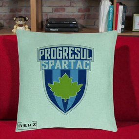 Perna Personalizata Progresul Spartac Fotbal, 40x40 cm, Verde Menta, Husa Detasabila, Perna Inclusa, BEKZ®