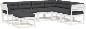vidaXL Set mobilier de grădină cu perne, 7 piese, lemn masiv de pin