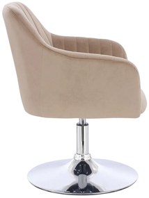 HR190N Scaun Latte din Catifea cu Bază Cromata