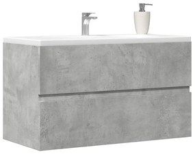 vidaXL Dulap de chiuvetă, gri beton, 90x38,5x45 cm, lemn prelucrat