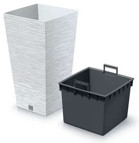 Ghiveci de flori FURU SQUARE 29,5 cm, alb, 29,5 cm