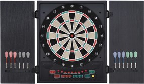 HOMCOM Tabla de Darts Electronică Profesională cu 6 Display-uri, 12 Săgeți, 27 Moduri de Joc, 51x6.5x57cm, Negru | Aosom Romania