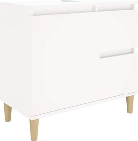 vidaXL Dulap de baie, alb, 65x33x60 cm, lemn prelucrat