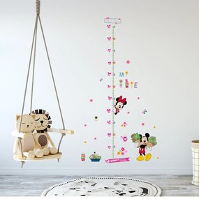 Autocolant de perete "Metru pentru copii - Mickey și Minnie" 65x121 cm