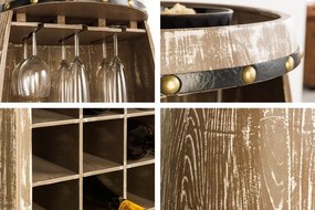 Butoi suport pentru sticle si pahare de vin Bodega 97cm natur