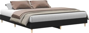 vidaXL Cadru de pat Stejar Negru 203 x 163 x 25 cm Lemn compozit