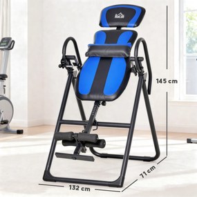 HOMCOM Bancă de Inversie Pliabilă cu Roți și Reglare de la 140-203cm Negru | Aosom Romania