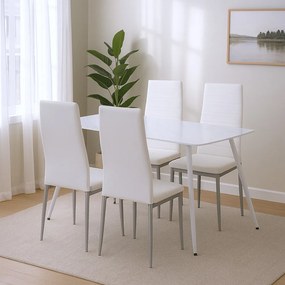 Renton 4+1 set de sufragerie alb-gri