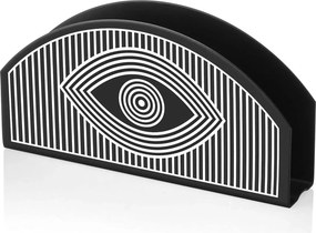 Suport servetele PCT0011, negru/alb, metal, 16x2x8 cm