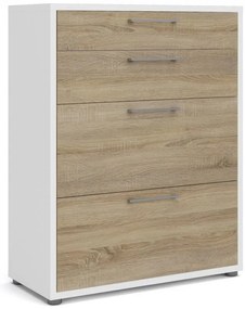 Dulap Modulo 89 x 40 x 113 cm, sertare, alb / stejar sonoma