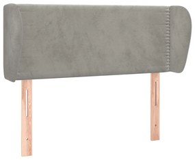 vidaXL Tăblie de pat cu aripioare gri deschis 103x23x78/88 cm catifea