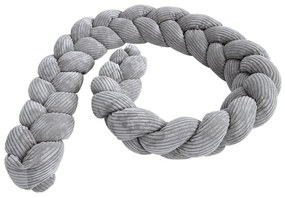 Apărătoare pentru pătuț gri din catifea reiată 300 cm – Meowbaby