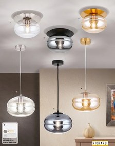 Plafoniera vintage design decorativ RICHARD satin/clar