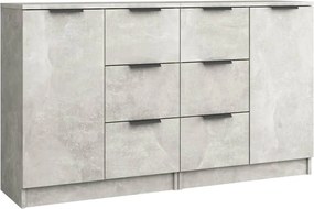 vidaXL Servante, 2 buc., gri beton, 60x30x70 cm, lemn prelucrat