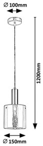 Pendul design modern Donati crom/fumuriu