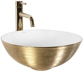 Lavoarul REA STELLA auriu periat   alb