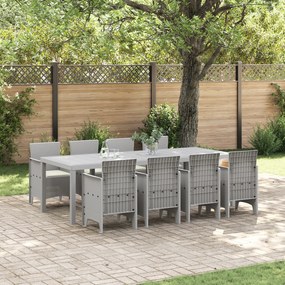 vidaXL Set de Dining Extern 9 pcs Alb 250 x 100 x 73 cm Rattan poli