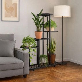 Suport minimalist pentru flori - 5 niveluri, metal negru